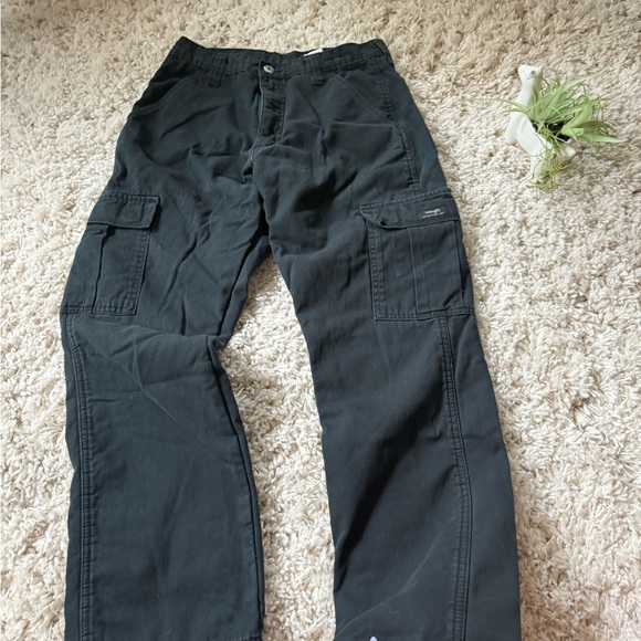 Wrangler Black Cargo Jeans Durable Straight Leg - Picture 5 of 10